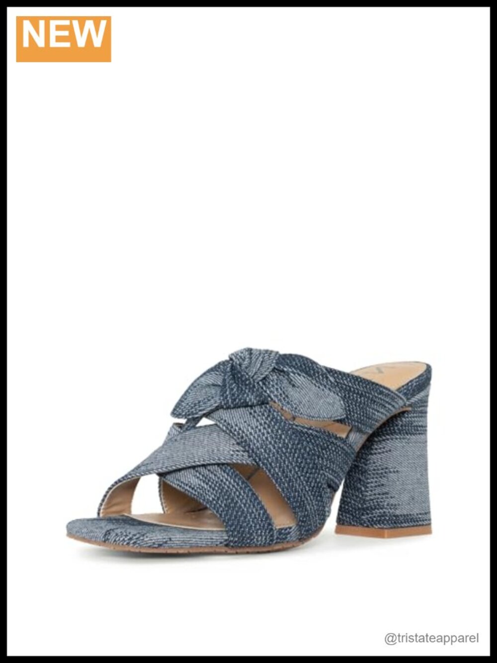 NYDJ Loreri Denim Mule Sandal Block Heel Slide